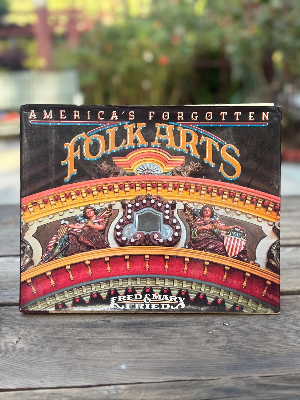 Vintage Folk Arts Print - Red & Gold